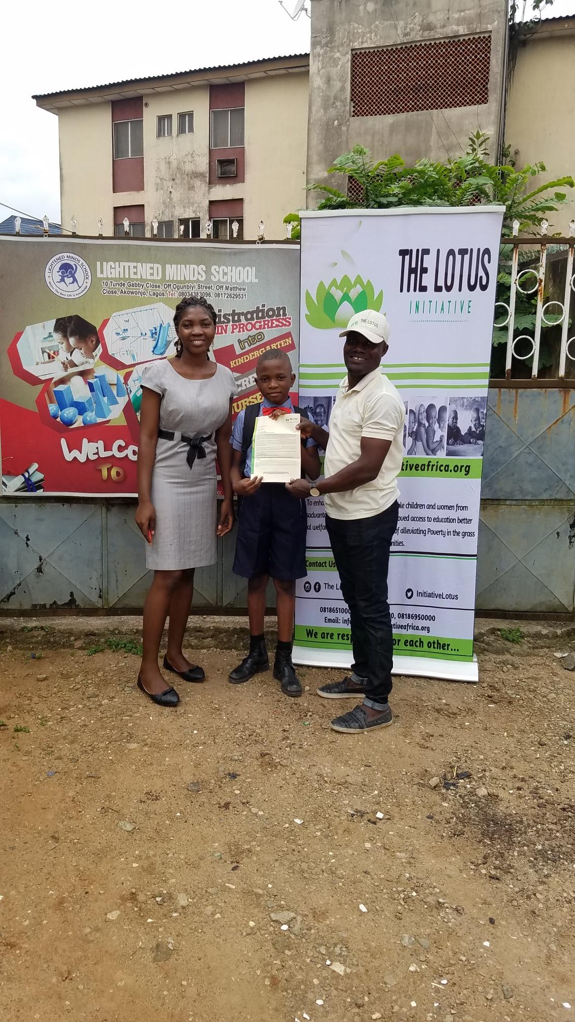 Lotus Initiative Program Manager with Miss.Joy Akaaba and a staff of Lightened Minds Private School.