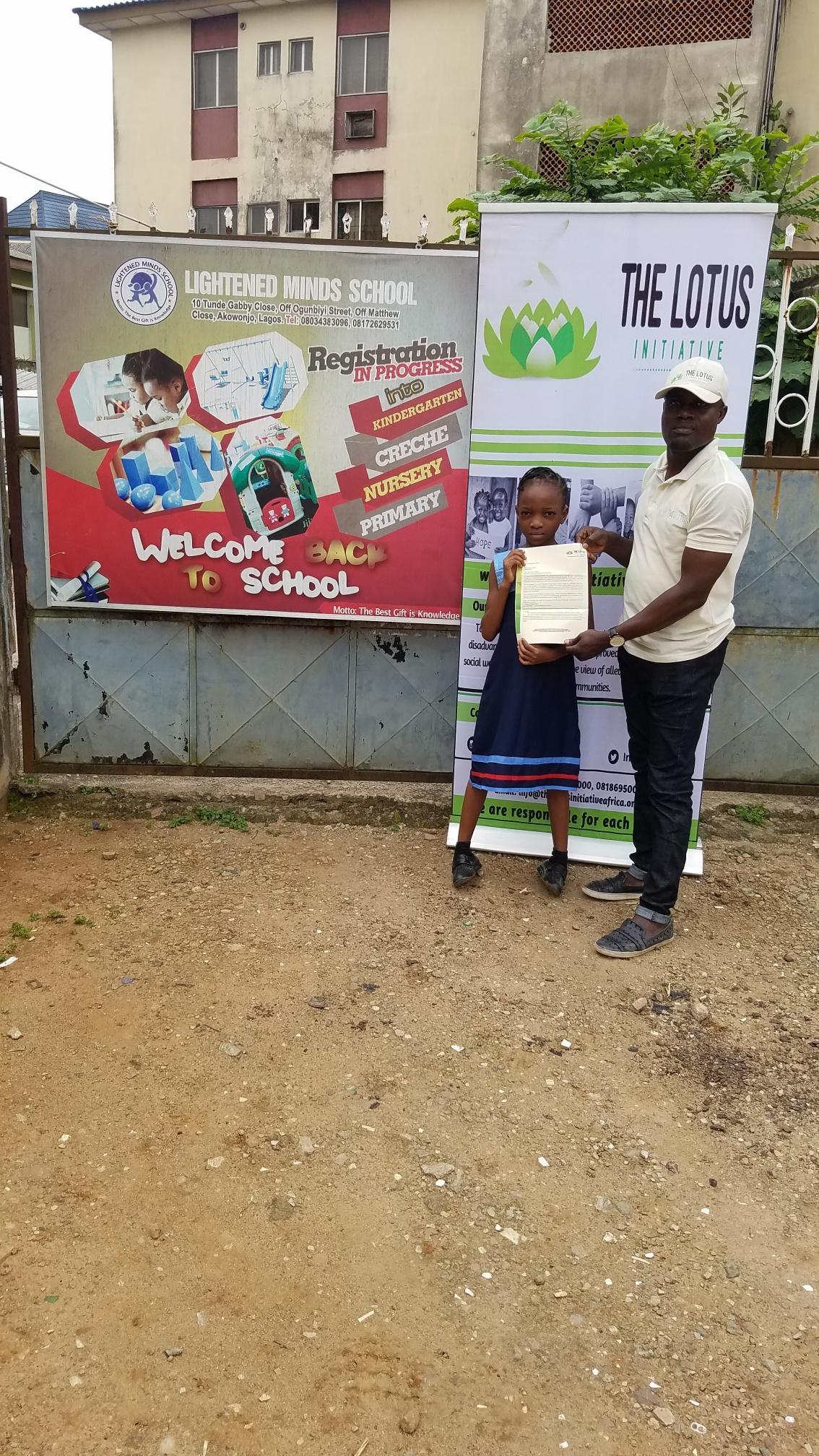 Lotus Initiative Program Manager with Miss. Joy Akaaba of Lightened Minds Private School