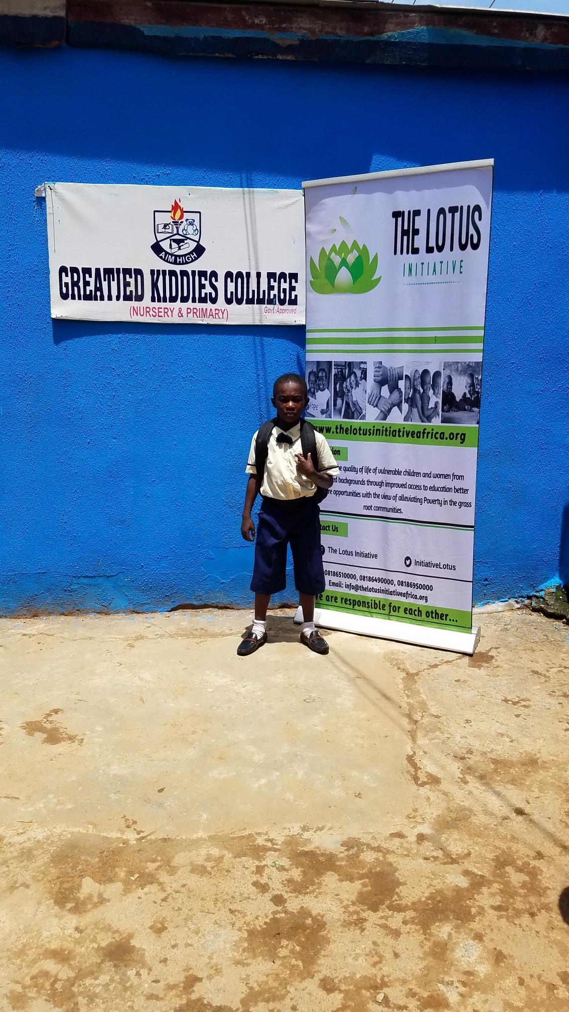 Lotus Scholar David Oyegoke of Greatied Kiddies College, Shasha, Lagos