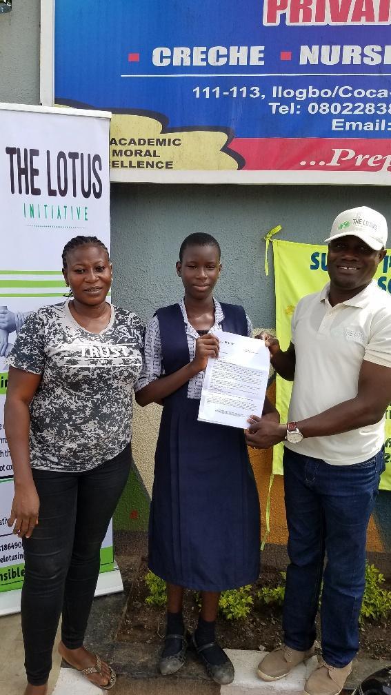 Lotus Initiative Program Manager with Miss. Favour Asibor of Kaemsels Schools, Egbeda, Lagos.