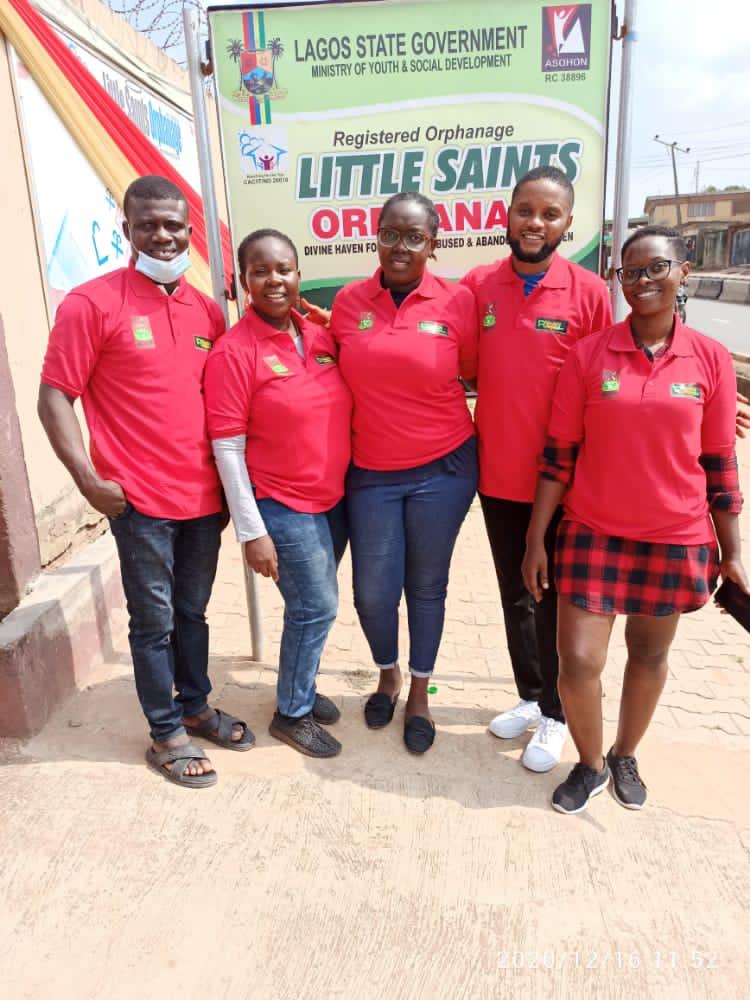 Lotus Initiative Team with REEL Foundation Staff at Little Saint Orphanage, Abule Egba to Present Gift Items.