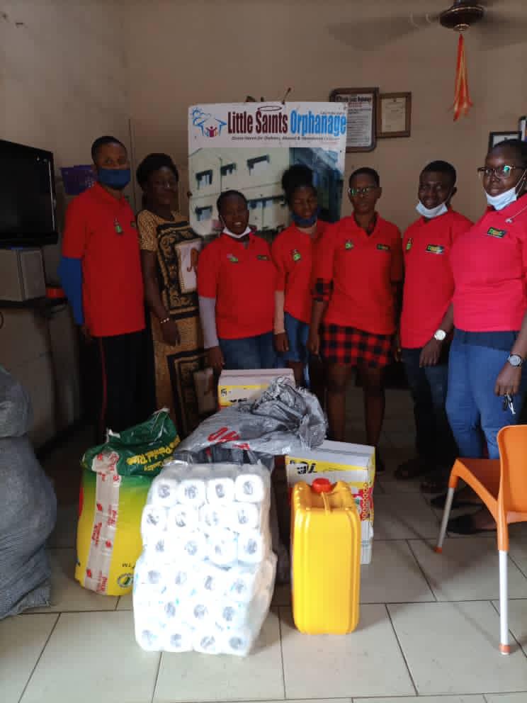 Lotus Initiative team with REEL Foundation Staff at Little Saint Orphanage, Abule Egba to Present Gift Items.