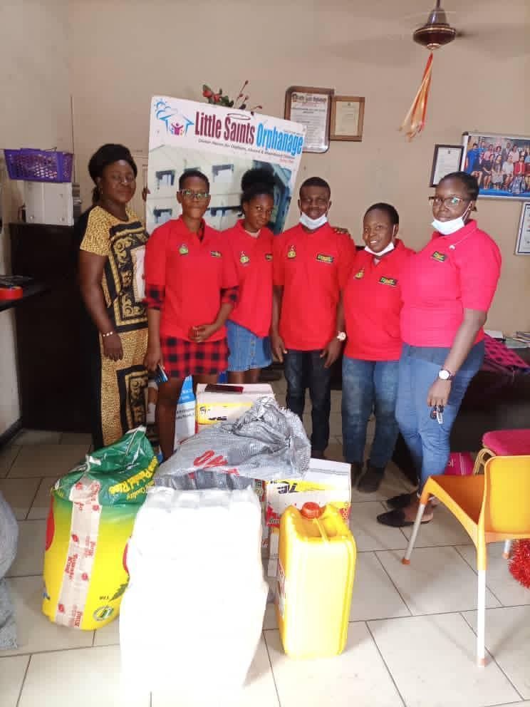 Lotus Initiative Team with REEL Foundation Staff at Little Saint Orphanage, Abule Egba to Present Gift Items.